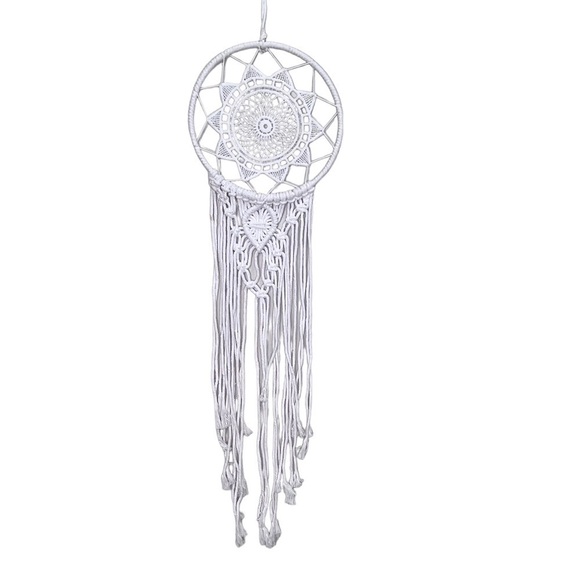 𝅺MACRAME Bohemian  White Dreamcatcher - Picture 1 of 7